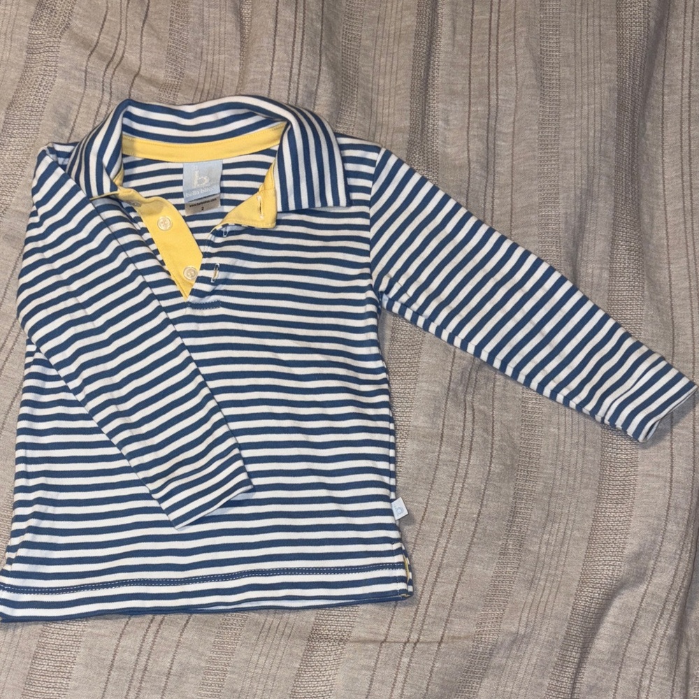 Bella Bliss Striped Polo Tee - Size 2T